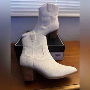 Elegant White Ankle Boots- MIA Brand